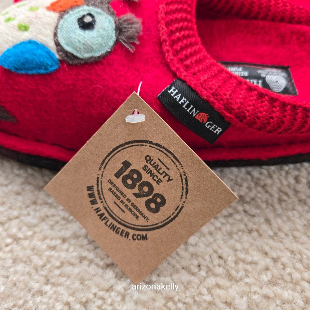 NIB Haflinger Wool Slippers Mr. & Mrs Owl Olivia Slippers 36 PRICE FIRM Bird - Picture 3 of 13